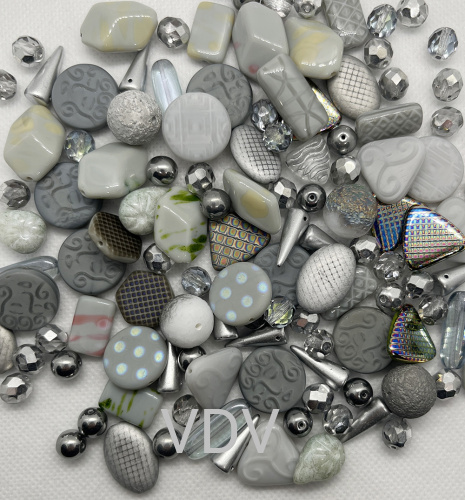 Мікс намистин MIX19-GREY-1 Preciosa (Чехія) 250 г